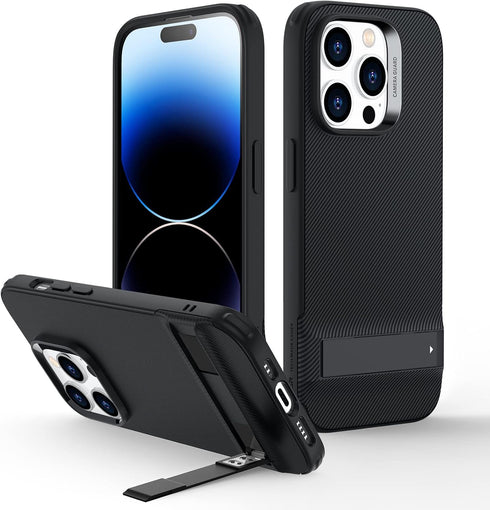 ESR iPhone 14 Pro Case, Black, 3 Stand Modes, Military-Grade Drop Protection, Slim Back Cover with Stand