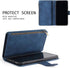 UEEBAI Wallet Case for iPhone 6/iPhone 6S - PU Leather Magnetic Closure Handbag with Zipper Pocket, Blue