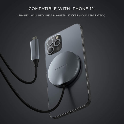 Satechi USB C Magnetic Wireless Charging Cable - Compatible with iPhone 16 Pro Max/16 Pro/15 Pro Max and More