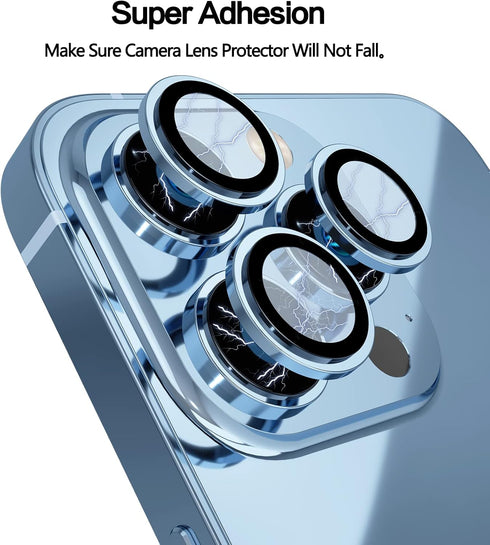 YWXTW Upgraded Tempered Glass Camera Lens Protector for iPhone 13 Pro Max & 13 Pro, 1 Set with Installation Frame.