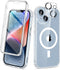iPhone 14 Plus Case - Magnetic, Clear, Full Body Shockproof, Built-in Screen & Camera Lens Protectors, MagSafe