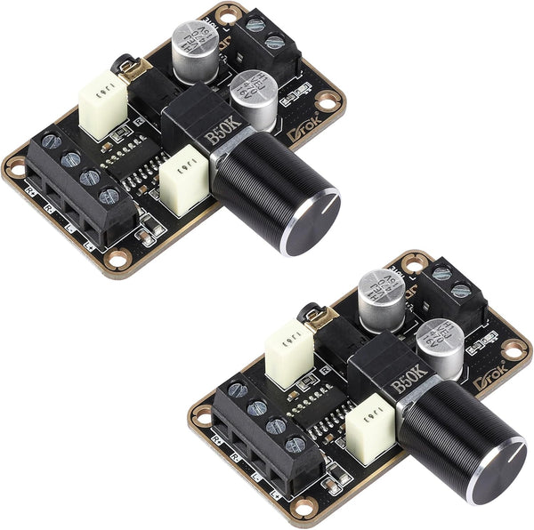 DROK 5W+5W Mini Amplifier Board 2pcs PAM8406 Digital Stereo Power Amp 2.0 Class D for DIY Speaker