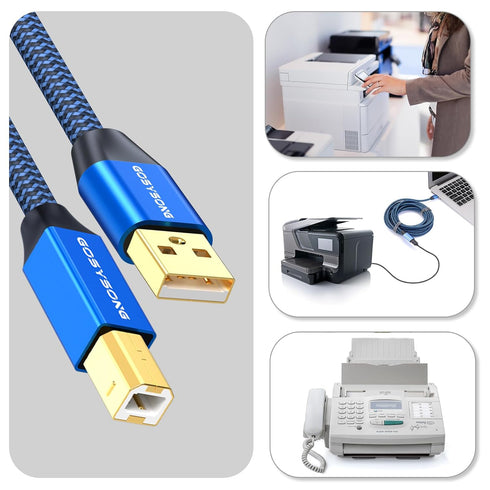 40ft Active USB A to B Cable - High Speed Long Printer USB