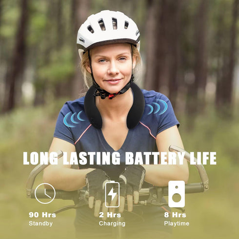 Neckband Speaker - Wireless Wearable Speaker with True 3D Stereo HiFi Sound, Portable Personal Body Speakers, 8H