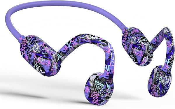 Kids Headphones, Bluetooth 5.2 Air Conduction Open Ear Headphones, 85dB Volume Limiting, IPX5 Waterproof, Deep Blue