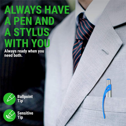 Stylus Pen 2 in 1 with Comfort Grip - Capacitive & Ballpoint for Universal Touchscreen Devices, 10 Pack Silver