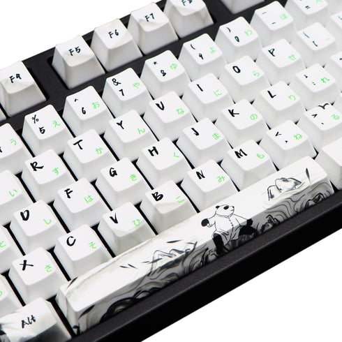 MOLGRIA Keycaps 110 Set Ink Panda for Full Sized Keyboard, Custom PBT OEM Profile with Japanese Font for Cherry MX