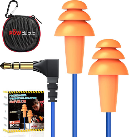 Ear Plug Headphones for Work, Noise Reducing Sweatproof Hidden in-Ear Headphones, OSHA Compliant Hearing Protection for