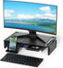 Monitor Stand Riser for Desk, 2-IN-1 Foldable Laptop Stand, Desktop Organizers and Accessories for Laptop, Black