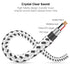 DUKABEL 2PACK Knitted 3.5mm Audio Splitter TRS 3-Pole Aux Headphone Splitter Cable for Speakers Earphones - Zebra White