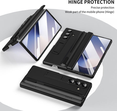NINKI 7 Fold7 7 for Samsung Galaxy Z Fold Case with S Pen Holder and Stylus & Invisible Kickstand, Full Body Hinge