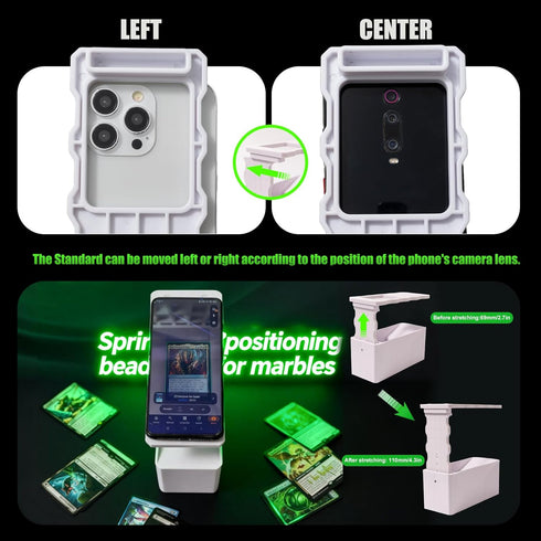 ZYLARIXE TCG Card Scanner Mount, High-Precision Auto-Focus Phone Holder, Compatible with iPhone/Android, Professional