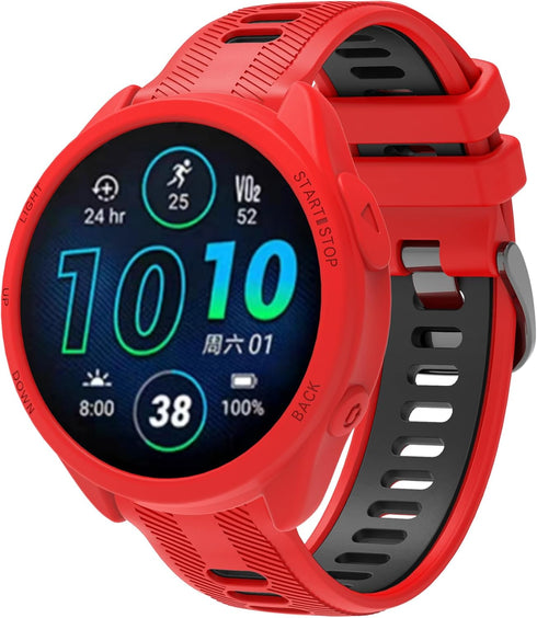 Smartwatch Accessories for Garmin Forerunner 965 - Silicone Protective Case Cover Shell, Soft and Durable, 8 Colors