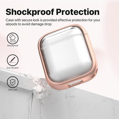 Valkit Clear Case Cover for AirPods 2nd Generation with Lock & Cleaner Kit, Soft Shockproof Case for AirPods 2nd/1st
