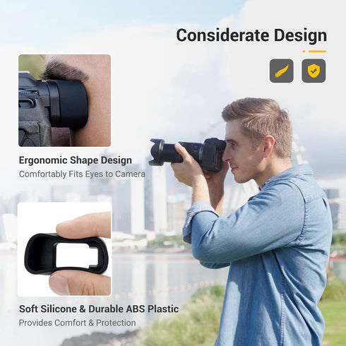 R8 JJC Camera Eyecup Eyepiece Viewfinder for Canon EOS & RP Mirrorless Camera with Extended Soft Silicone Design
