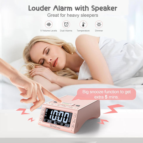 Gifts for Women - TechGlow Foldable Cellphone Stand with Bluetooth Speaker, Birthday Gift Idea, Pink