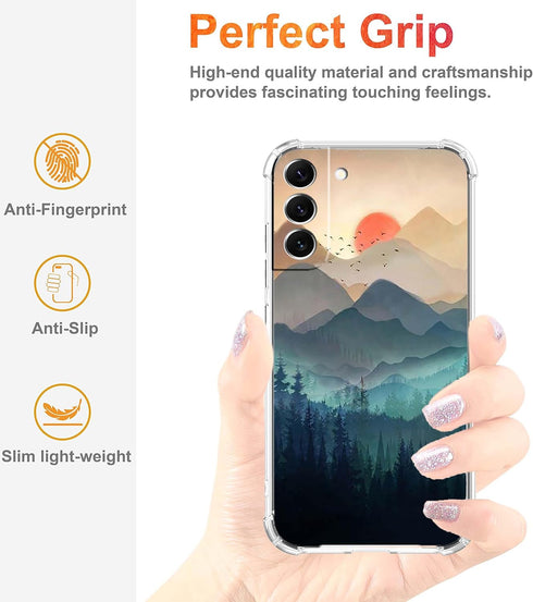 Sunset Nature Landscape Case for Samsung Galaxy S22 Plus Wilderness Night Art Soft TPU Full Cover Case