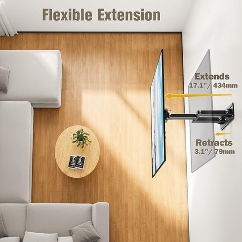 Mounting Dream TV Wall Mount - Swivel and Tilt for Most 26-55 Inch TVs, Full Motion Bracket, MD2377