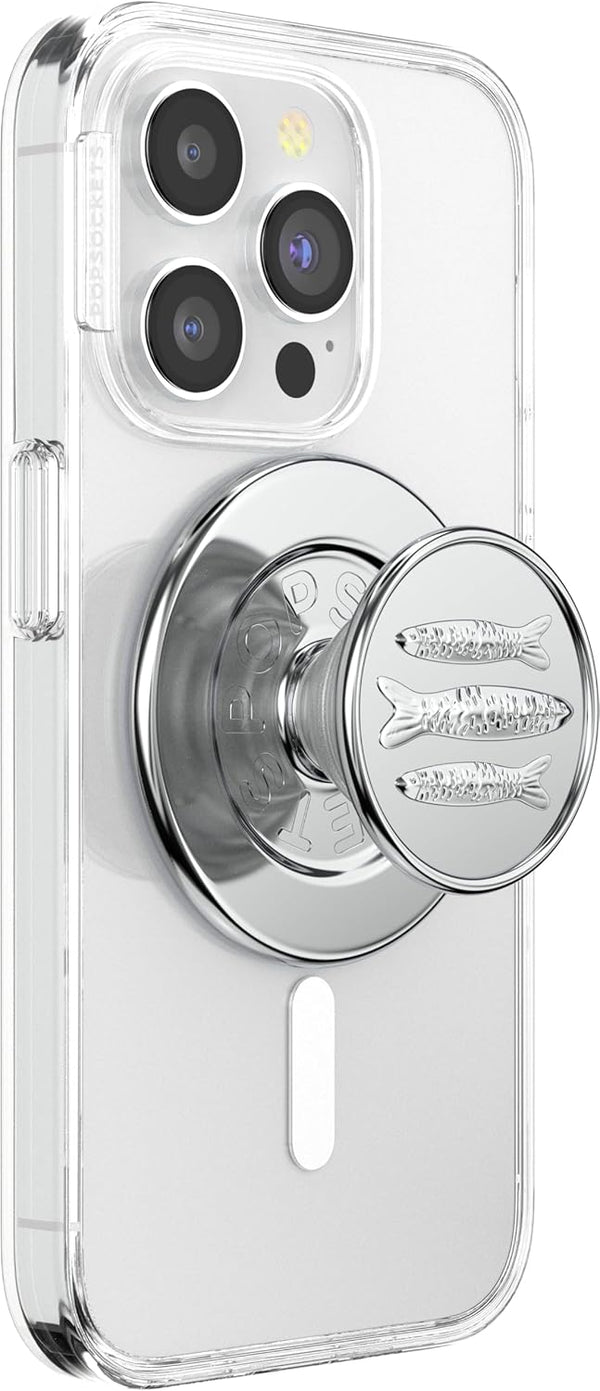 PopSockets Round Phone Grip Compatible with MagSafe, Adapter Ring Included, Wireless Charging Compatible - Seashore