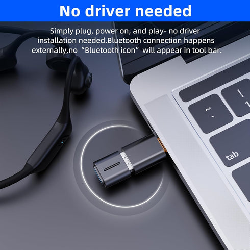Smof USB Bluetooth Audio Adapter with USB C Conversion for PS5, PS4, Switch, Mac, aptX Low Latency