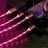3 in 1 Multi Charging Cable, LED Flowing Light Up Charger Cable, Micro Type-C Charging Cable for Most Smartphones - Red