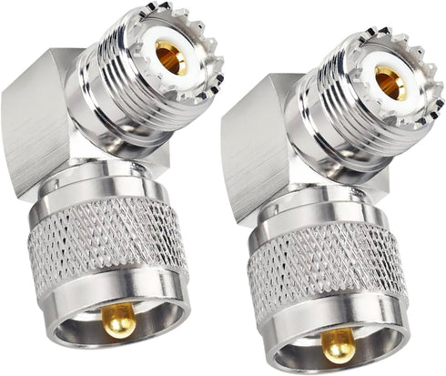CESS UHF Right Angle Adapter, L Shape 90 Degree RF Coax Connector for CB Radio, 2 Pack