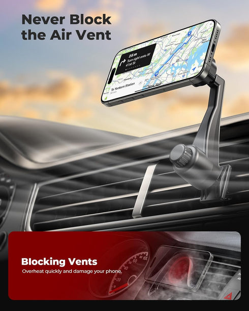 Universal Socket Car Vent Mount, Works with PopSockets, Magnetic Socket Phone Holders for Car Air Vent, Hands Free