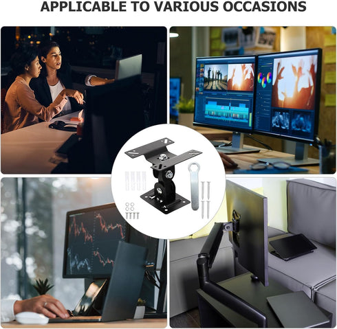 jojofuny 14-27 Inch 360 Adjustable Monitor Mount Bracket Metal Pivot Tv Wall Mount Rotation Swivel Stand for Home