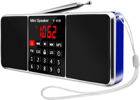 Multifunction Digital FM Radio Media Speaker - MP3 Music Player with TF Card USB Drive, LED Screen Display