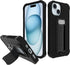 Scooch iPhone 15 Case with Stand, 5-in-1 Kickstand Case, Military Grade Drop Protection, Pop-Out Kickstand, Grip - Black