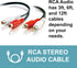 C2G 40464 Value Series RCA Stereo Audio Cables, Black, 6 Feet (1.82 Meters)