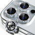 iPhone 15 Pro/Pro Max Camera Lens Protector Bling - 9H Tempered Glass, Metal Ring, Silver Glitter Decoration Accessory.