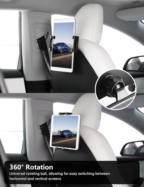 TPARTS Backseat Headrest Tablet Mount Holder for Tesla Model Y & Model 3, Fits iPad and Smart Phones