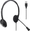 MANHATTAN USB Headset with Mic, Long 5 ft Cable, Dual-Sided Padded On-Ear, Adjustable Headband for Desktop, Laptop