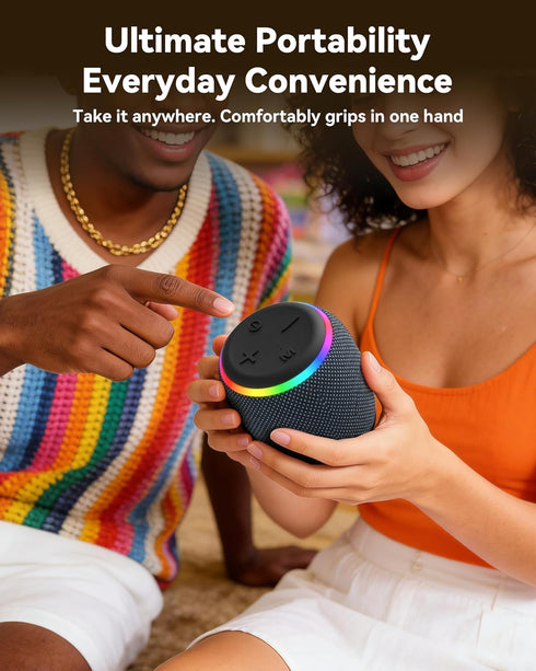BassBloom 3 IPX6 12W 5.4, Room Portable Bluetooth Speaker, Waterproof, TWS Pairing, Powerful Stereo Sound with RGB