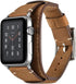 Compatible Apple Watch Band, Genuine Leather Bracelet Wrist Strap for 49mm, 46mm, 45mm, 44mm, 42mm (Cuff Brown)