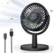 Mini Desk Fan, USB Powered Desktop Fan with 4 Speeds, Portable Personal Air Circulator for Office, Black