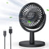 Mini Desk Fan, USB Powered Desktop Fan with 4 Speeds, Portable Personal Air Circulator for Office, Black