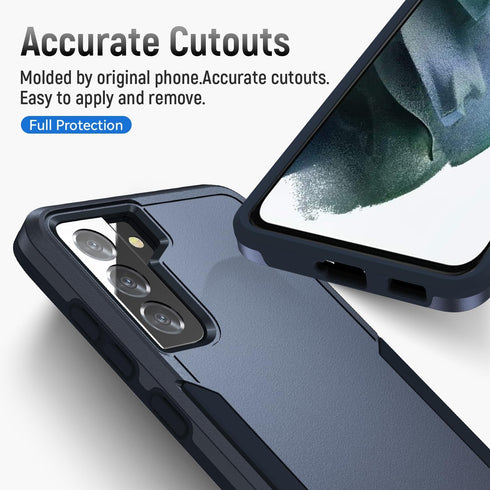 Samsung Galaxy S21 Heavy-Duty Case with HD Screen Protector, Rugged Shockproof, Military Grade Drop Tested, Blue.