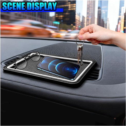 Deaelf 7.8'' 4.6'' Car Dashboard Anti Slip Mat, PVC Sticky Adhesive Pad, Multifunctional Vehicle Dash Strong Gripping