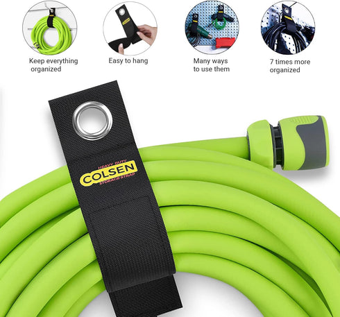 COLSEN Extension Cord Holder 20 Inch large Heavy Duty Garage Organization Storage Straps - Cable Keeper, Wire Holders, Outdoor, Rope Strap, Hose Hanger - For RV, Organizers, Garden (6 Pack) by colsen