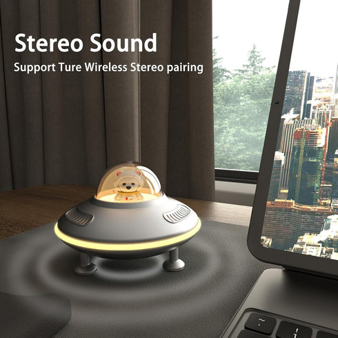 Small Bluetooth Speakers, Night Lights Wireless Speaker with Bluetooth 5.4, USB Disk & AUX Input, Cool Gifts for Room -