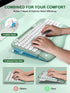 EAYBLLY 2.4GHz Ergonomic Wireless Keyboard with Cushioned Wrist Rest, Wave Keys, Phone Holder, Comfortable Natural