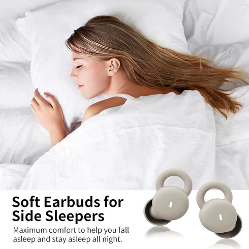 Smallest Invisible Sleep Earbuds, Comfortable Noise Blocking Wireless Headphones for Sleeping, Bluetooth (Ivory)