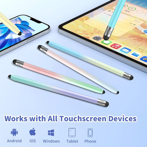 YUDIANMIE 6Pcs 2-in-1 (6 Stylus, Stylus Pen for Touchscreen, Stylus Pen for iPad, High Precision and Sensitivity Double