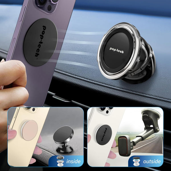 Metal Plate for Phone Magnet - 8 Pack Replacement Magnet Disc Magic Mount Plate with Adhesive Backing for Socket Grips