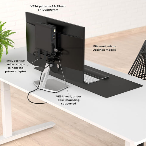 HumanCentric Mount for Dell OptiPlex Micro Form Factor Case, VESA, Under Desk and Wall Mount Compatible