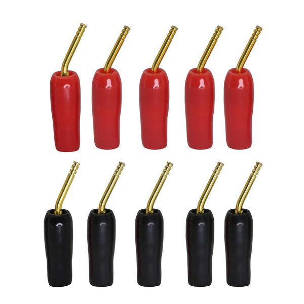 CERRXIAN Gold Plated 2mm Banana Plug Screw Type Audio Speaker Cable Connector Adapter (10-Pack)