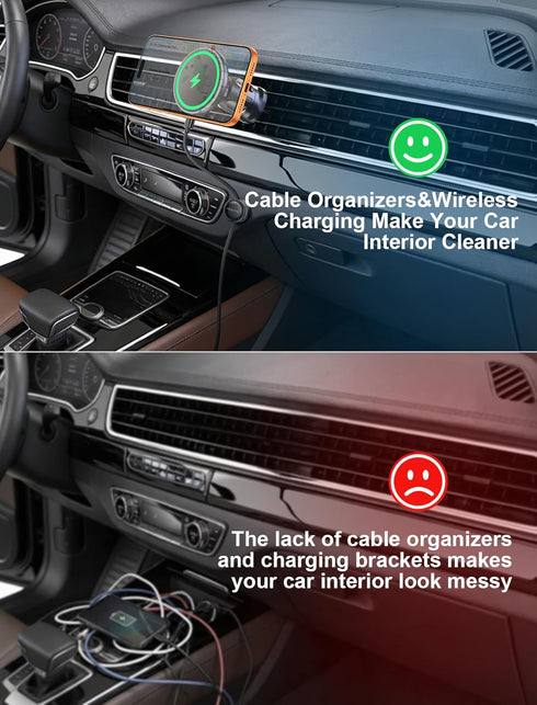 MOKPR 17/16/15/14/13/12 for iPhone Magsafe Car Mount Charger, Wireless Car Charger Magnetic Car Phone Holder for Dash