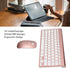Keyboard Mouse Set, 2.4G, 78 Keys, USB Thin Etched Keycaps, Mute, Ergonomic Design, QWERTY for PC, Laptop (Rose Gold)